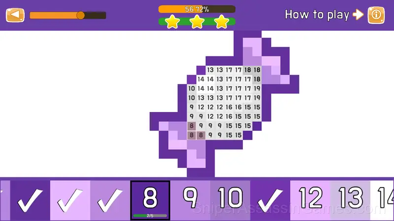 Coloring by numbers gameplay screenshot 1