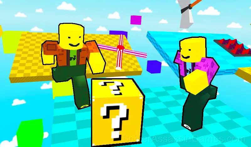 Play Lucky blocks obby for two players