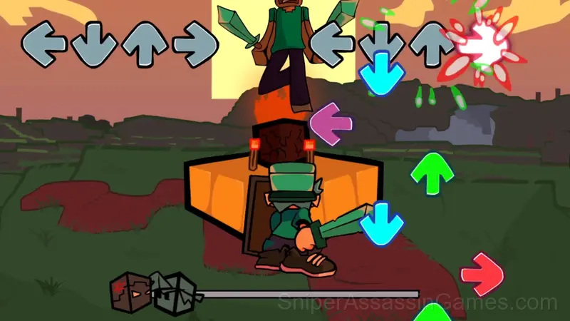 Friday Night Funkin' vs Herobrine Reborn gameplay screenshot 1