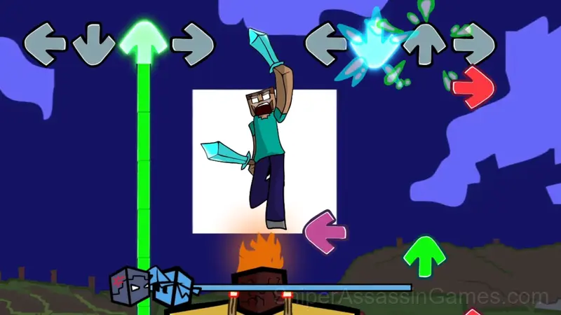Friday Night Funkin' vs Herobrine Reborn gameplay screenshot 3