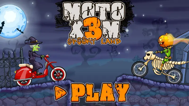 Moto x3m Spooky Land gameplay screenshot 1