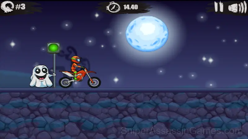 Moto x3m Spooky Land gameplay screenshot 6