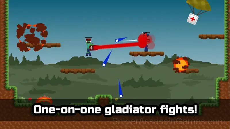 Noob Shooter: 2 players game gameplay screenshot 1