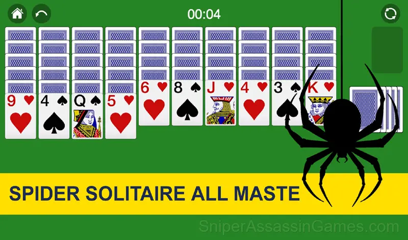 Play Spider solitaire all maste