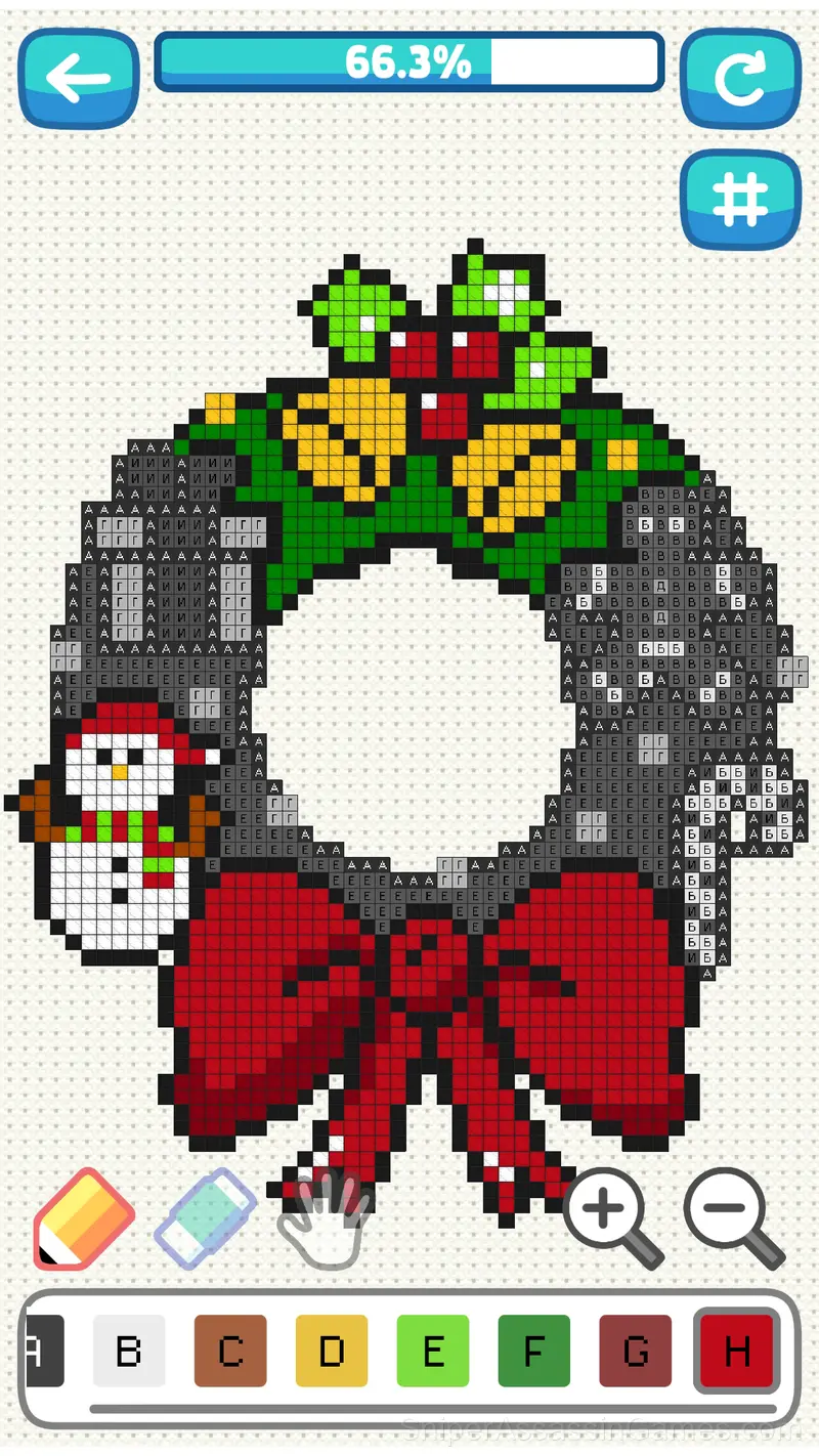 Cross stitch: Christmas gameplay screenshot 1