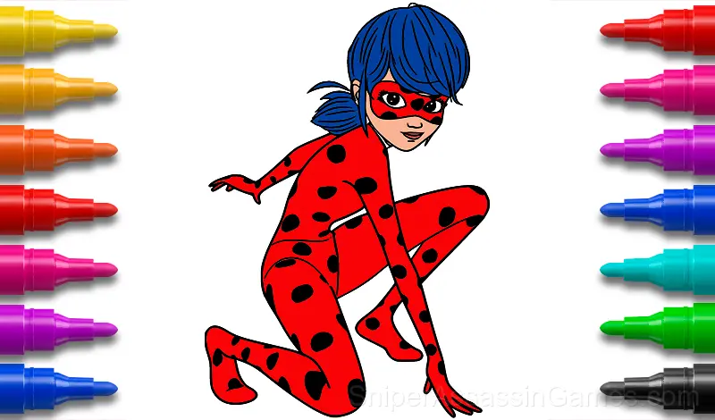 Play Lady Bug and Marinette Coloring Pages