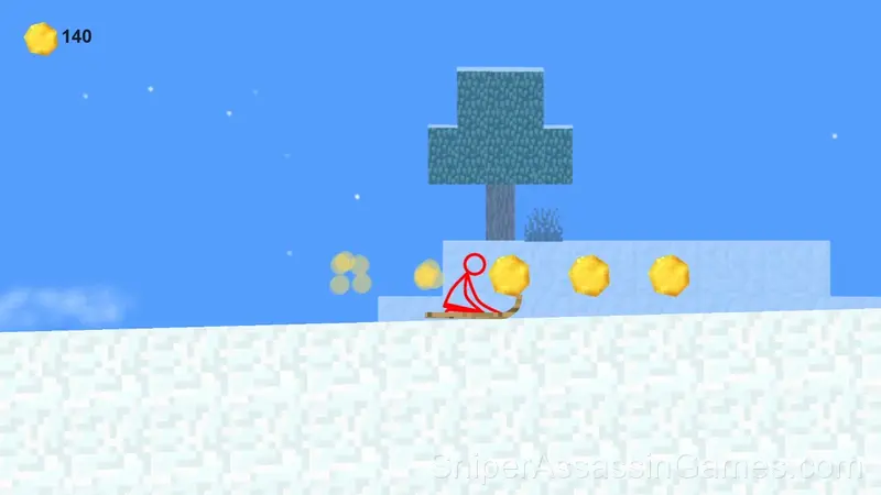Stickman slide down the hill gameplay screenshot 1