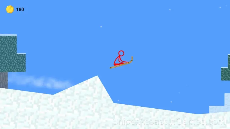 Stickman slide down the hill gameplay screenshot 2