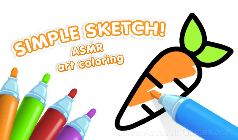 Play Simple Sketch! ASMR Art Coloring