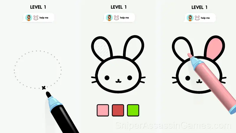 Simple Sketch! ASMR Art Coloring gameplay screenshot 1