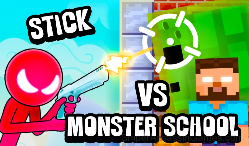 Play Stick vs Monster School