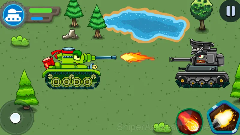 Tank Battle 2D gameplay screenshot 1