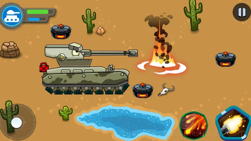 Tank Battle 2D gameplay screenshot 2
