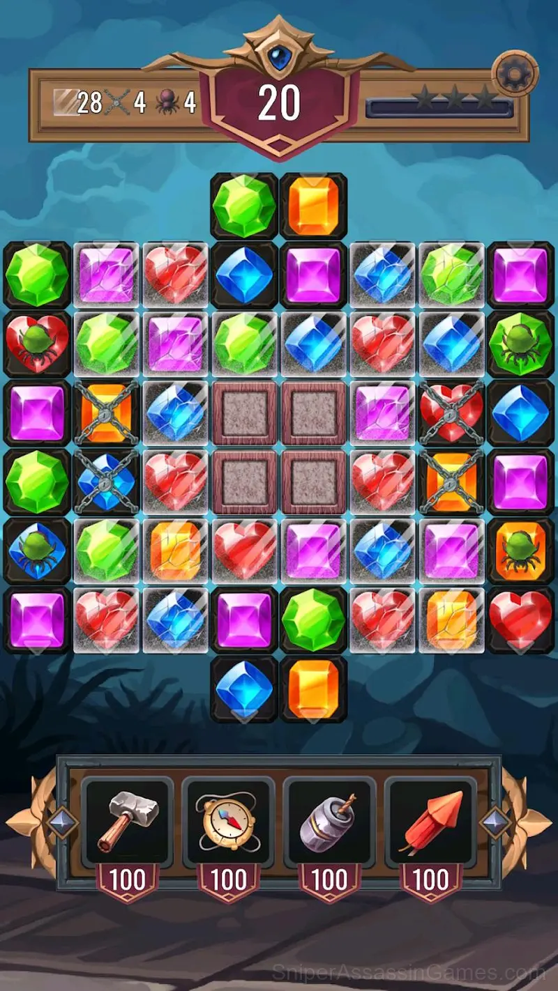 Diamond Dungeon - Match 3 gameplay screenshot 1