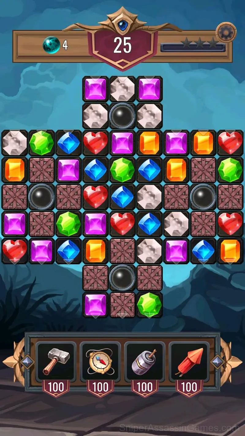 Diamond Dungeon - Match 3 gameplay screenshot 2