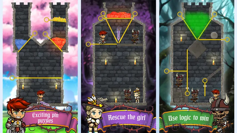 Hero Rescue: Pull the Pin Puzzle gameplay screenshot 1