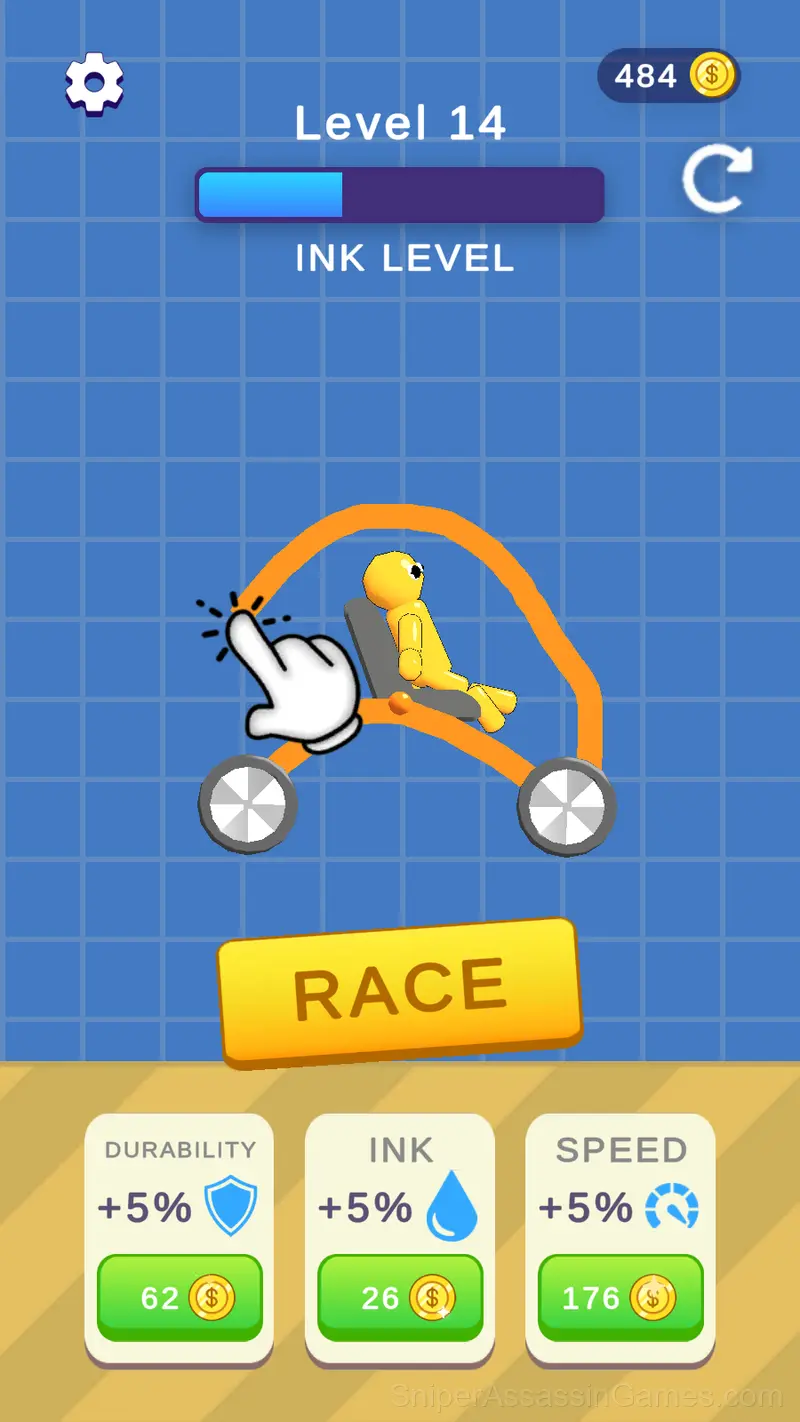 Draw Crash Race: Stunt Race gameplay screenshot 1