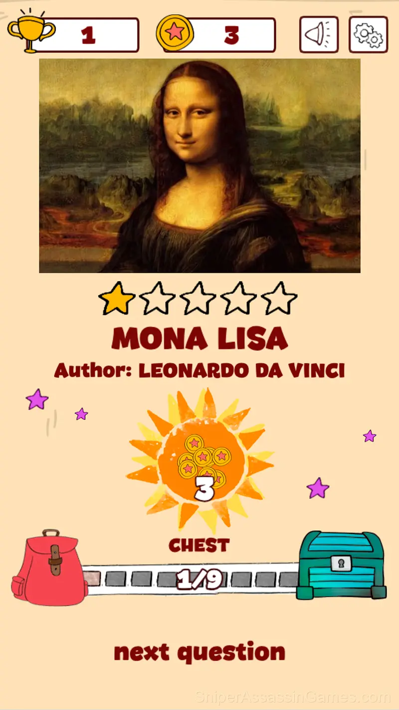 Trivia quiz: Paintings gameplay screenshot 2