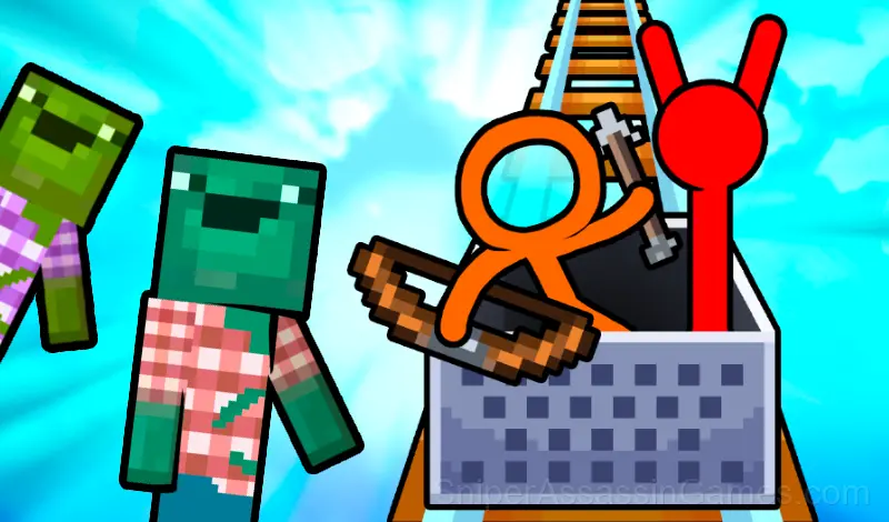 Play Stickman carts: roller coaster stick