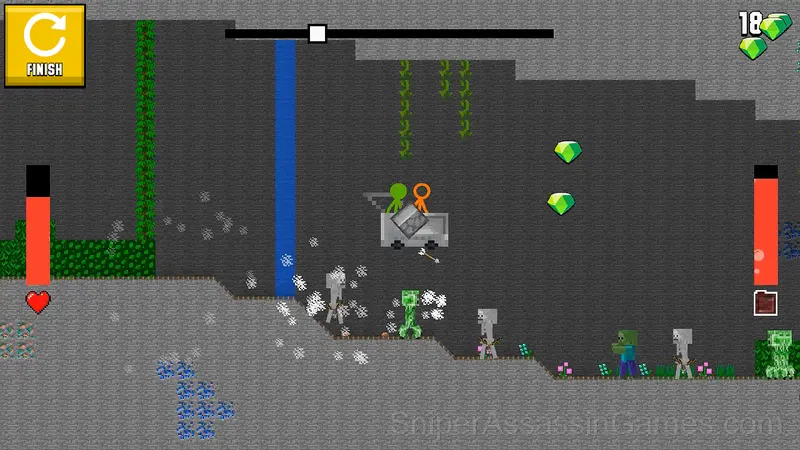 Stickman carts: roller coaster stick gameplay screenshot 2