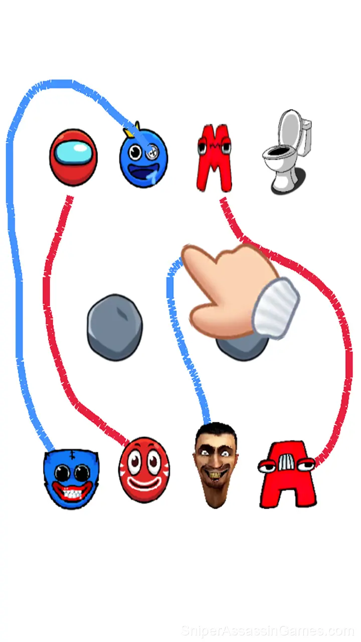 Skibidi Toilet and Huggy Draw a Path gameplay screenshot 4