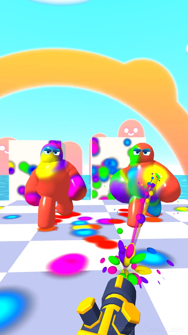 Gun and Paint: Jelly Shooter 3D gameplay screenshot 1
