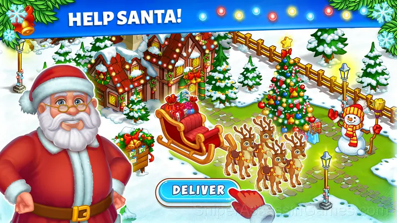 Snow Farm Happy New Year gameplay screenshot 1