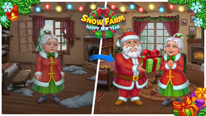 Snow Farm Happy New Year gameplay screenshot 2