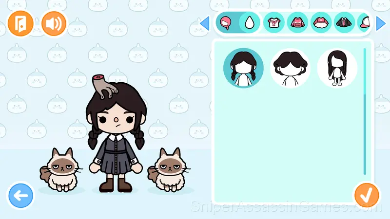 Toca Boca Wednesday Addams gameplay screenshot 1
