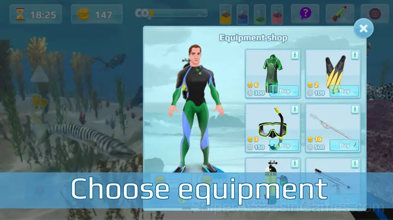 Hunter underwater spearfishing. Diving. gameplay screenshot 4