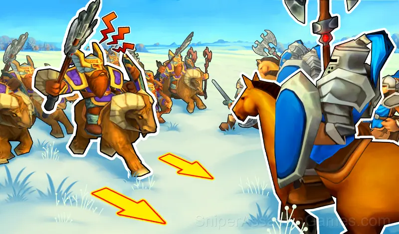 Play WarBattle: humans vs orcs