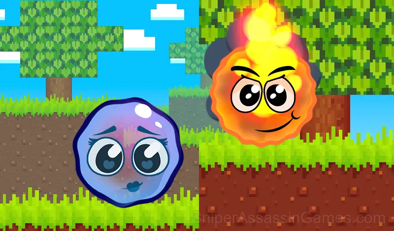 Play Fire Ball and Water Ball: Parkour Love Balls