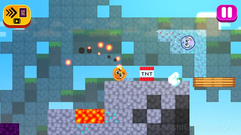 Fire Ball and Water Ball: Parkour Love Balls gameplay screenshot 5