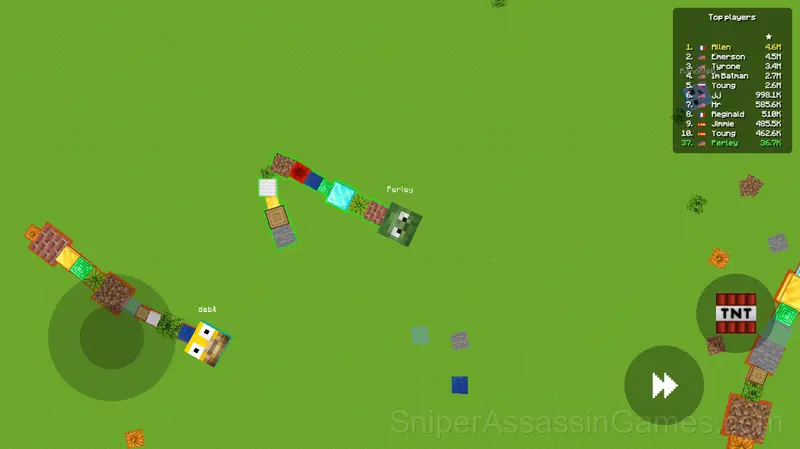 SlitherCraft.io gameplay screenshot 2