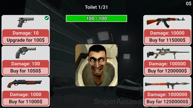 Shoot Skibidi Toilets: Clicker gameplay screenshot 1