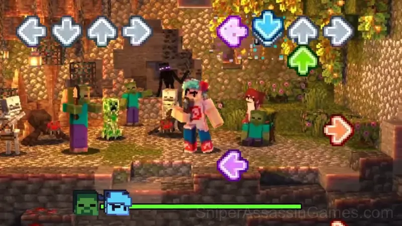 Friday Night Funkin Mob Mod gameplay screenshot 2