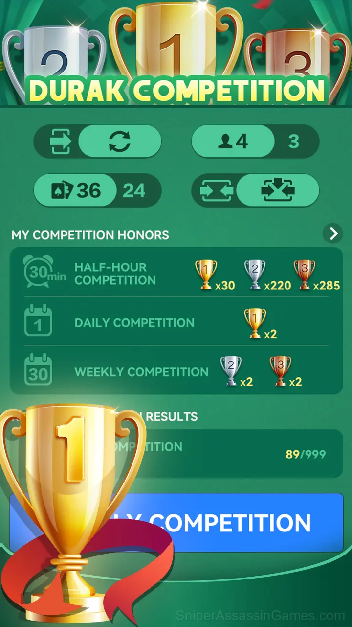 Durak Competition gameplay screenshot 1