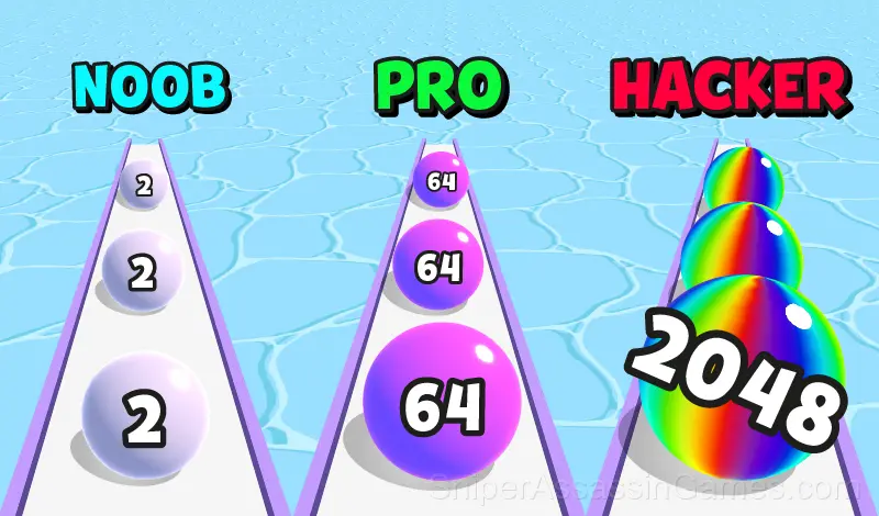 Play Ball Run 2048: merge number