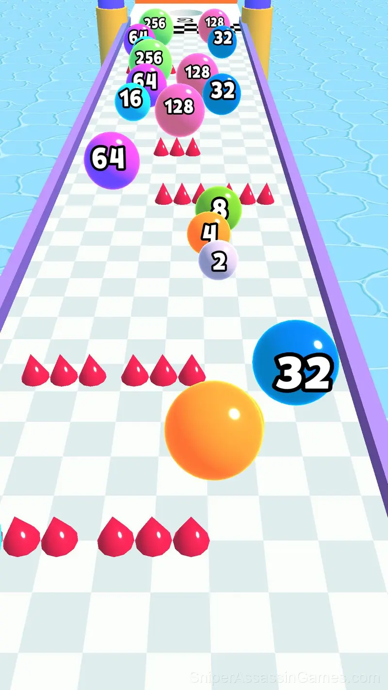 Ball Run 2048: merge number gameplay screenshot 1