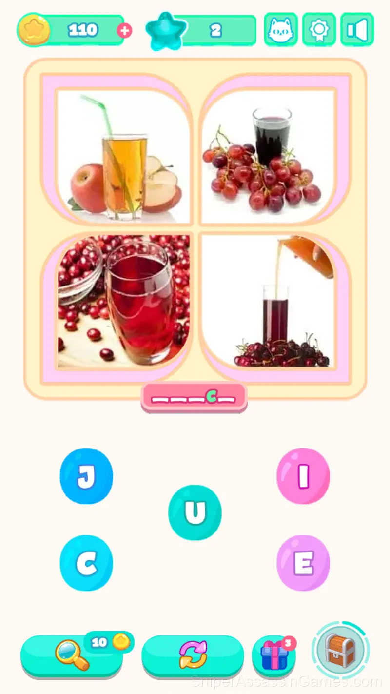 Collect word from 4 photos gameplay screenshot 3