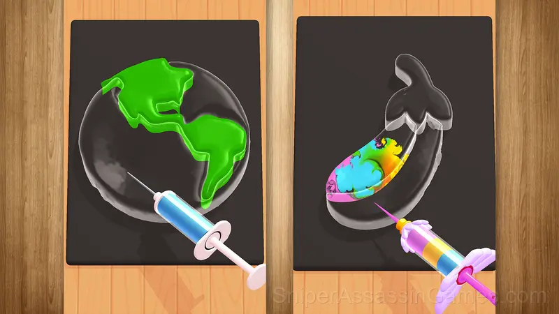 Coloring syringes gameplay screenshot 1