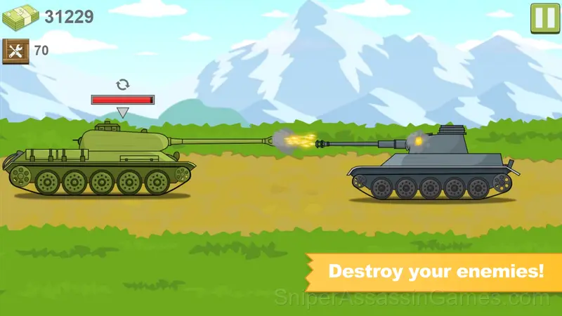 Tanks 2D: Battle! gameplay screenshot 2