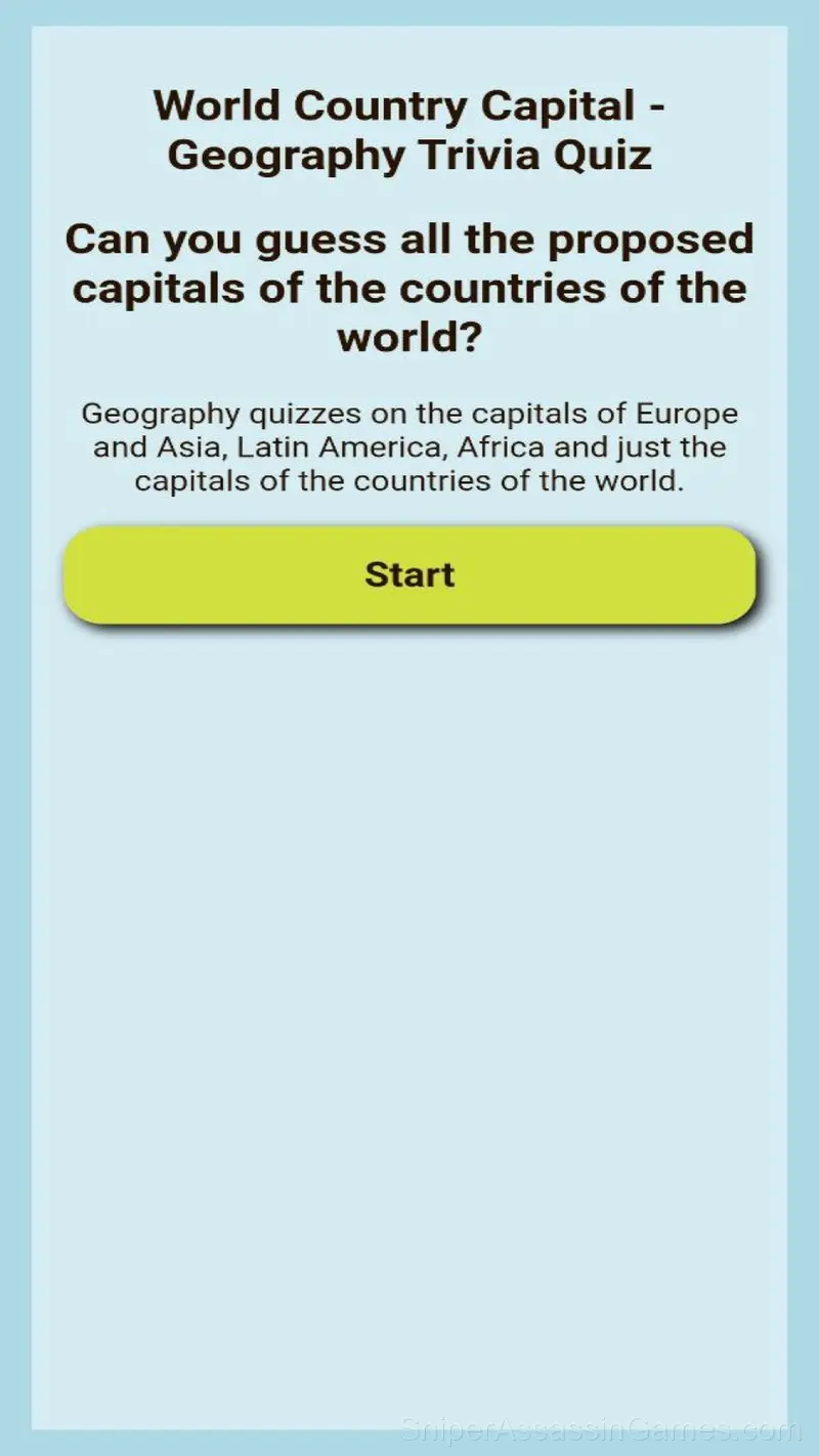 World Country Capital - Geography Trivia Quiz gameplay screenshot 1