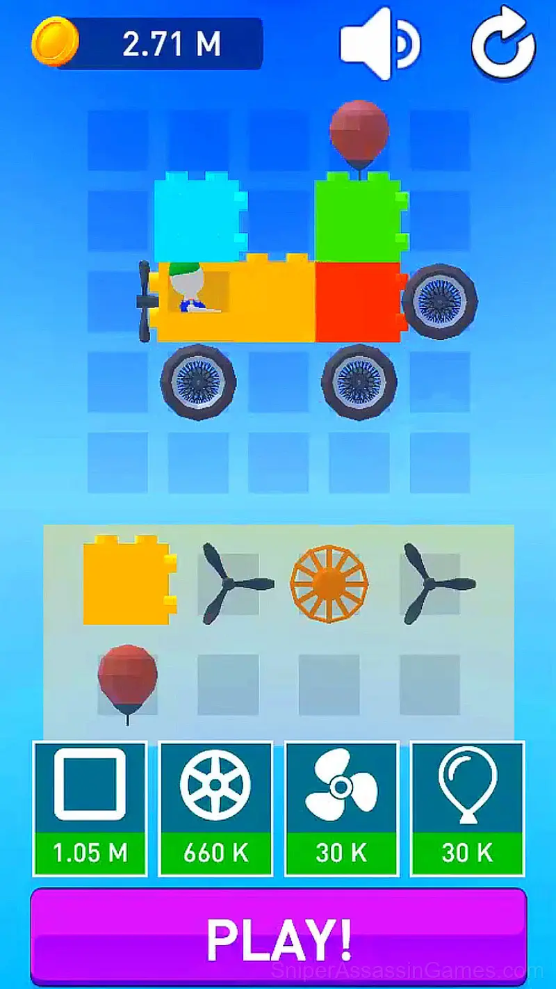 Crafting car out of blocks gameplay screenshot 1