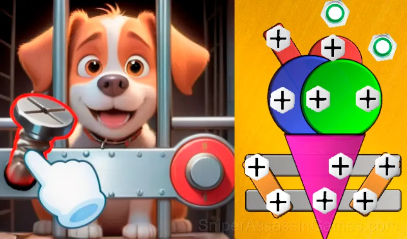 Play Bolts Puzzle: Nuts & Screw Pin