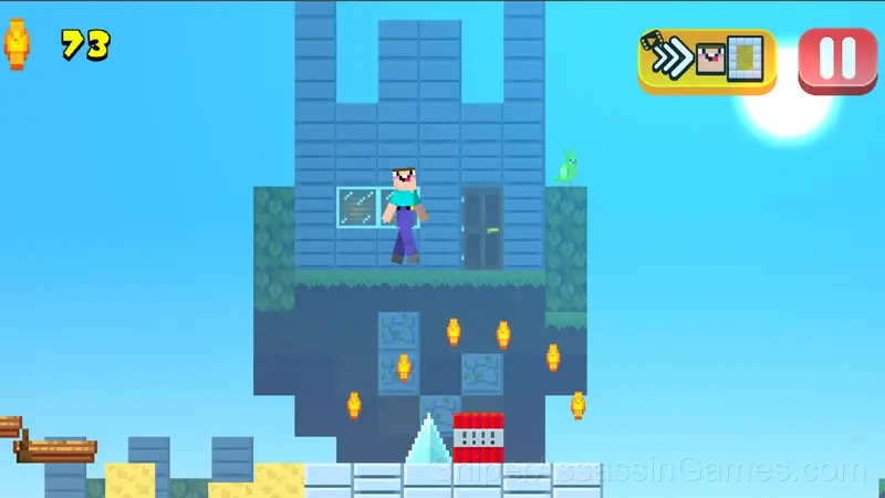 Noob Parkour Challenge: Monster School Escape gameplay screenshot 1