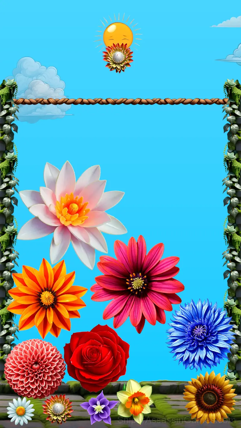 Merge flowers 2048 gameplay screenshot 1