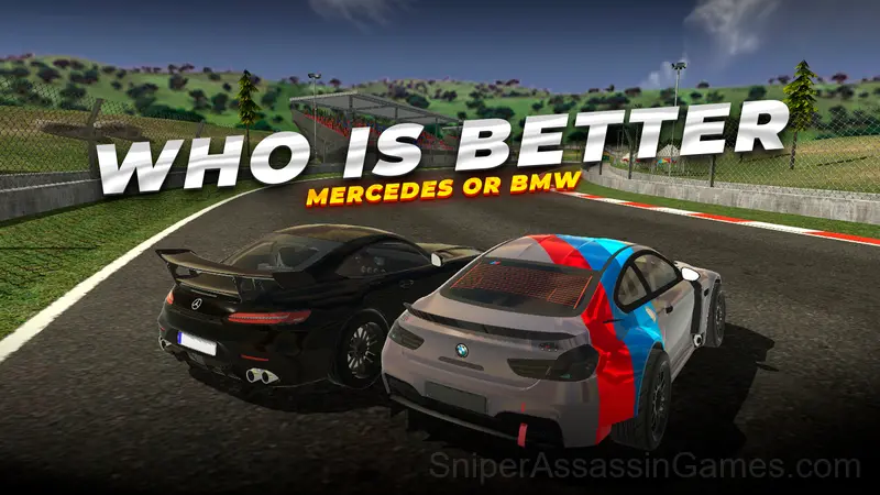 Two-Player Racing: BMW vs Mercedes Drift gameplay screenshot 1