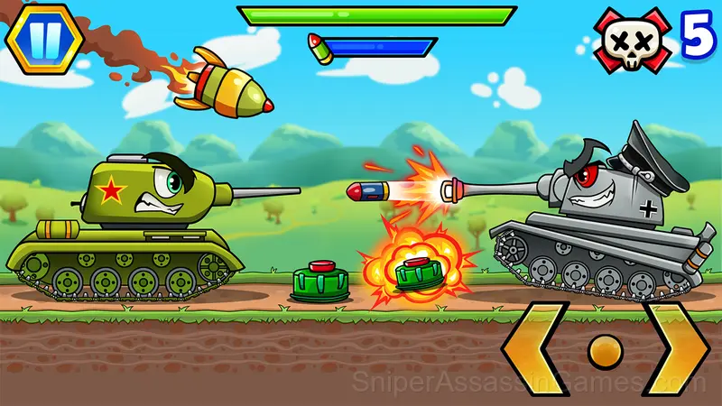 Tank War: Tank Battles 2D gameplay screenshot 1