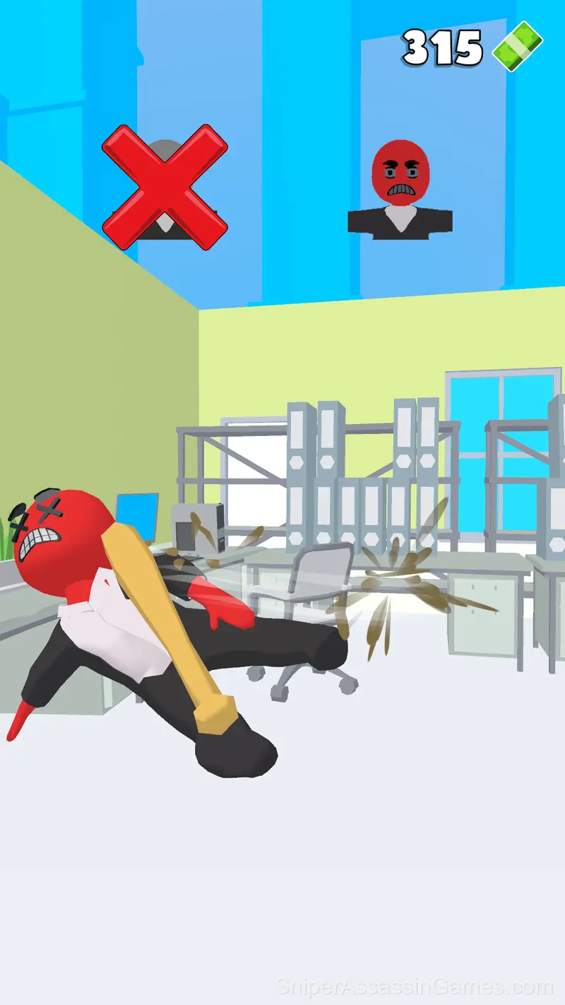 Office fight - Beat everyone with a bat! gameplay screenshot 1